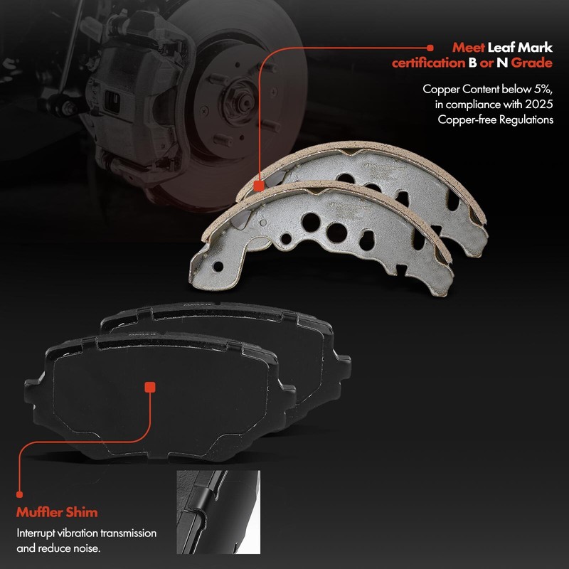 Front Disc Brake Rotors & Brake Pads + Rear Brake Drums & Brake Shoes for Suzuki gallery