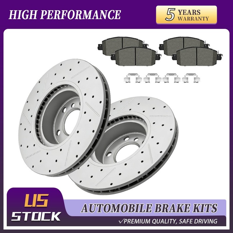 Front Drilled Brake Rotors Ceramic Pads For 2020-2024 Nissan Sentra Nissan Kicks