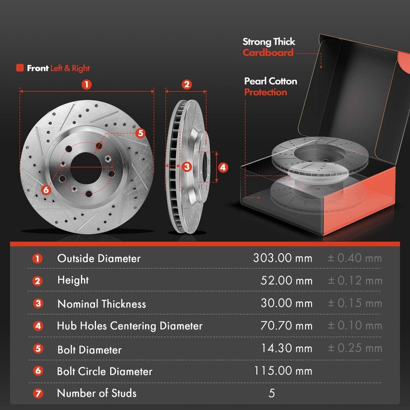 Front&Rear Drilled Brake Rotors & Brake Pad Kit + Brake Caliper for Chevy Impala gallery