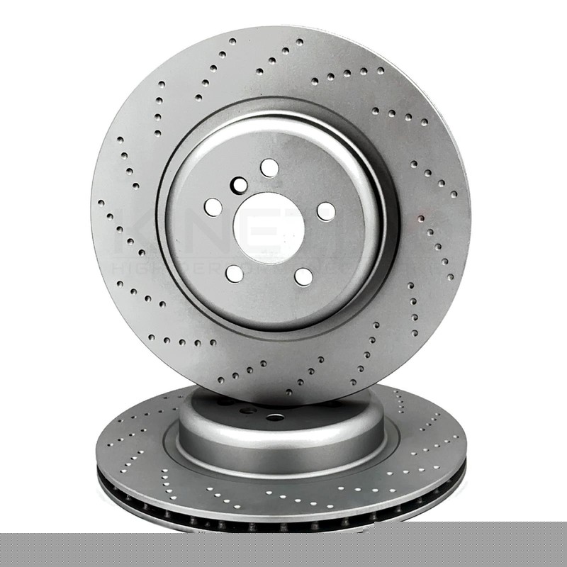 FOR BMW 740i Li G11 G12 M SPORT CROSS DIMPLED REAR BRAKE DISCS PAIR 370mm gallery