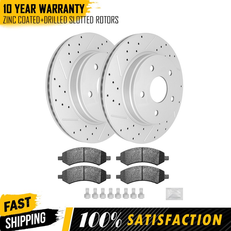 For Dodge Durango Chrysler Aspen 2007-2009 Front Drilled Disc Rotors+Brake Pads