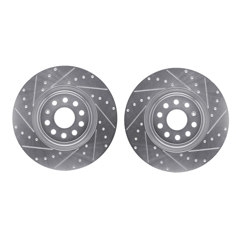 For Audi Q3 2019-2025 Rotor Set | Silver | With Brake Pads | Drilled And Slotted gallery