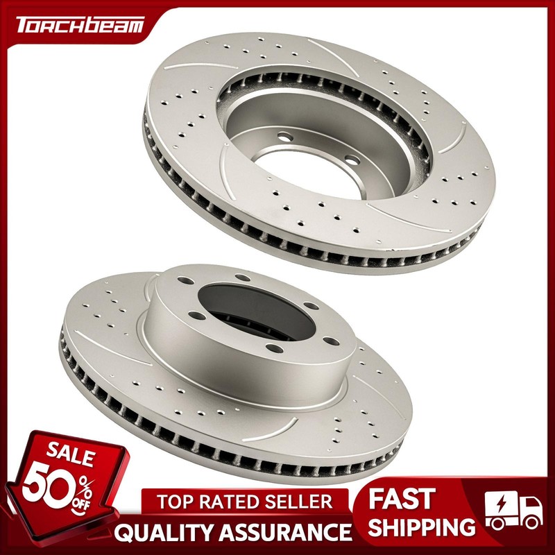 Front Drilled Slotted Vented Disc Rotors Fits 2001-2007 Toyota Sequoia 31267
