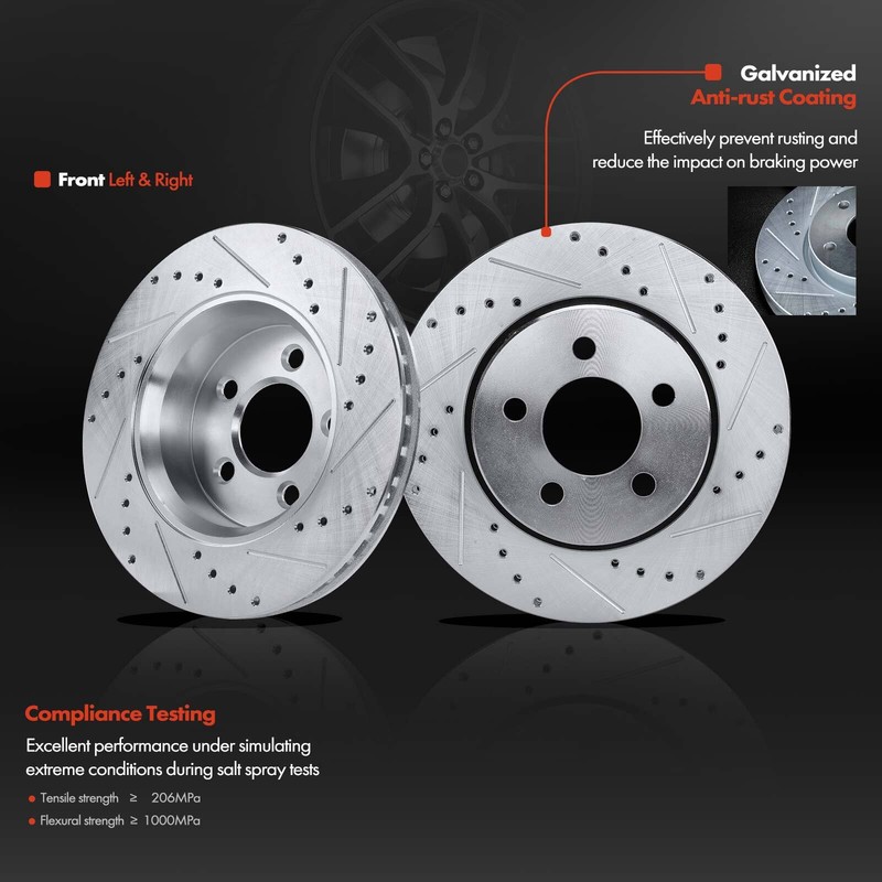 Front & Rear Sides Drilled Rotor &Ceramic Brake Pad for Dodge Nitro Jeep Liberty gallery