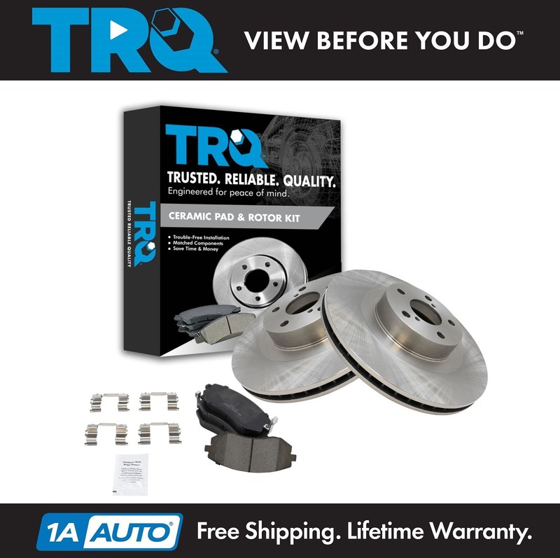 TRQ Front Premium Posi Ceramic Disc Brake Pads & Rotors Kit for Subaru