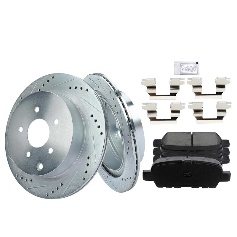 Brake Disc and Pad Kits 2-Wheel Set Rear for Nissan Pathfinder Murano QX60 Q70