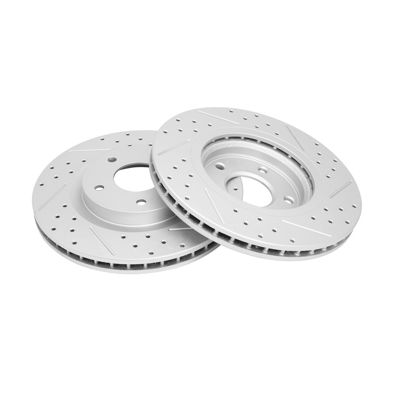 Front & Rear Drilled Slotted Rotors & Ceramic Pads For 2008 - 2013 Nissan Rogue gallery