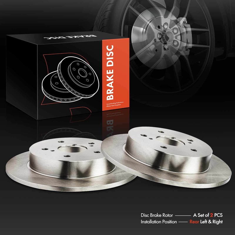 2x Rear Driver & Passenger Disc Brake Rotors for Suzuki SX4 07-13 SX4 Crossover gallery