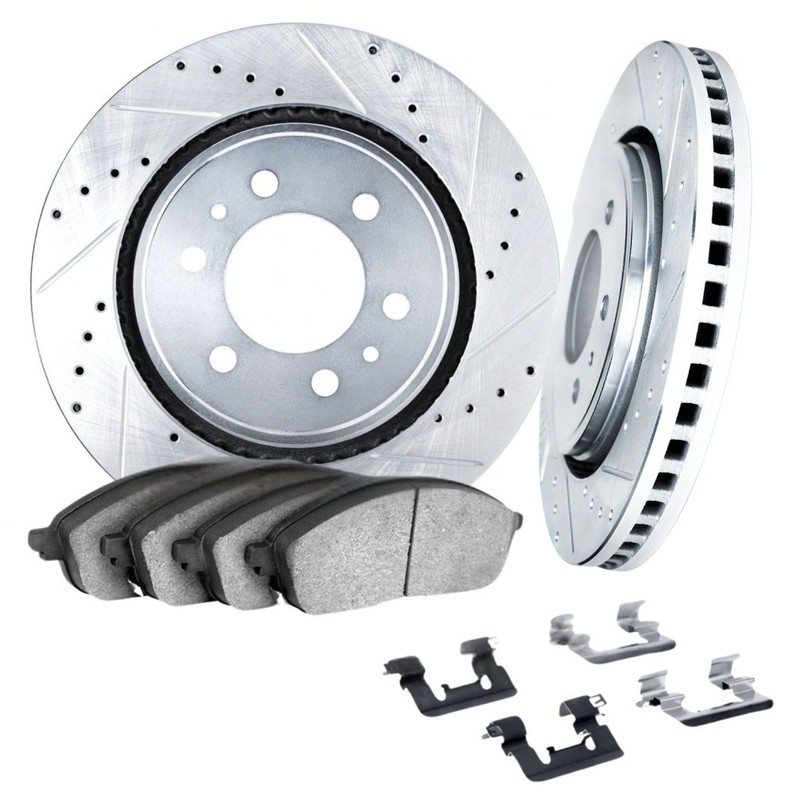 For Volkswagen Crafter 2016 2017 Rotor Set Rear | Silver | Drilled and Slotted gallery