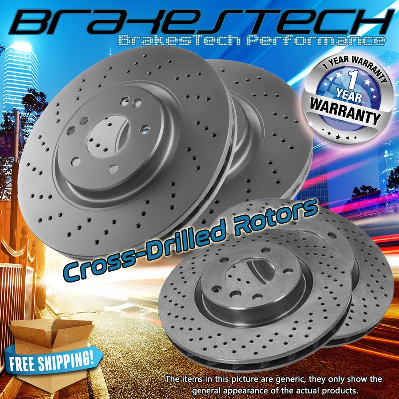 Front + Rear 4 Cross Drilled Rotors for 2000-2006 Audi TT Quattro 1.8L 180bhp