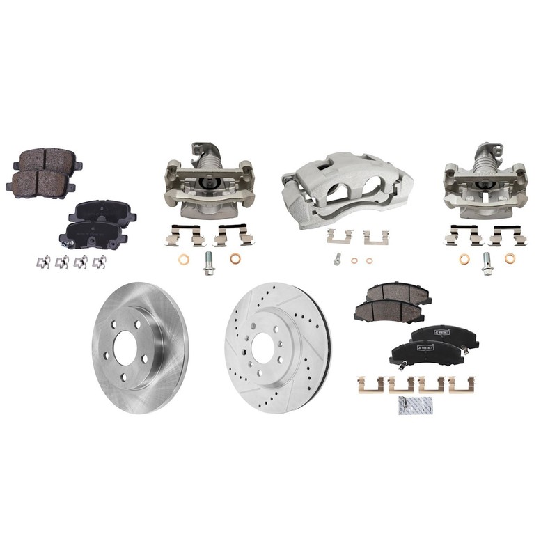 4-Wheel Set Brake Kit With Calipers Front & Rear for Chevy Impala Limited 14-16