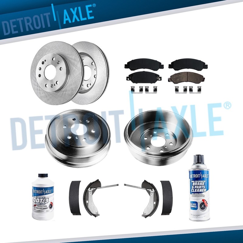330mm Front Disc Rotor Ceramic Pad Rear Drum for 2005-2008 Silverado Sierra 1500