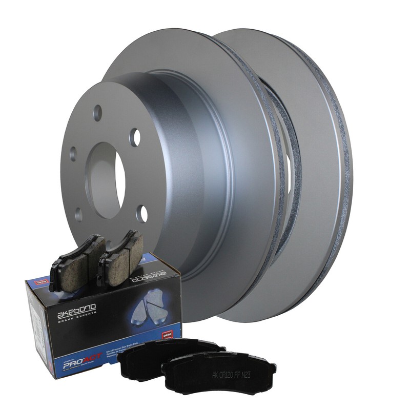 Rear Brake Kit 325mm Coated Rotors and Akebono ProACT Ceramic Pads For Chevy GMC