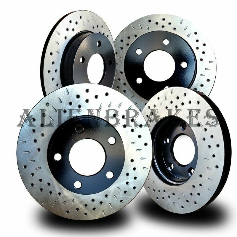 ACU010SD ACURA RL 02-04 Performance Brake Rotors Set Cross Drill Dimple Slots