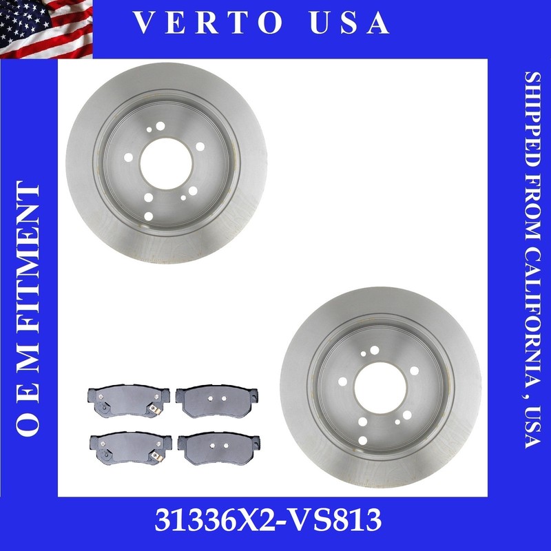 Rear Brake Rotors & Pads For Hyundai Santa Fe, Tucson , Kia Sportage