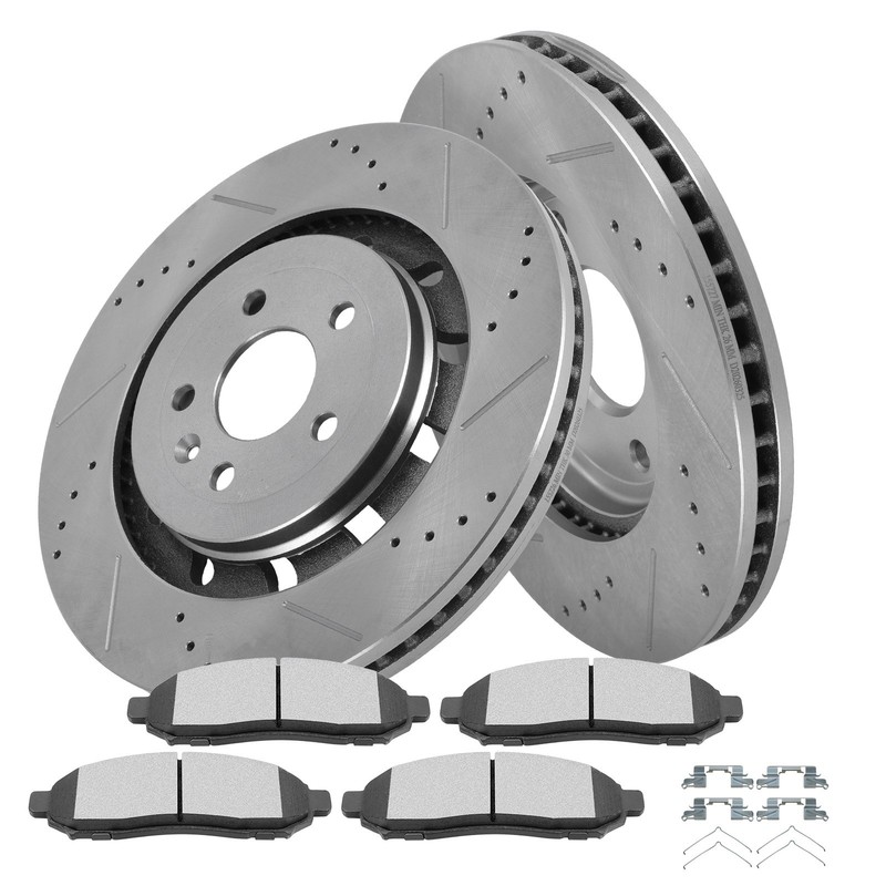 Front Brake Drilled & Slotted Rotors & Pads For Nissan Frontier Pathfinder