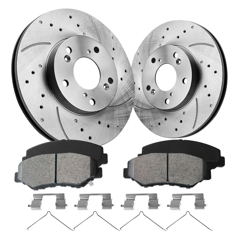 Front and Rear Disc Brake Rotors + Pads Kit for 2003 - 2011 Honda Element 2.4L gallery