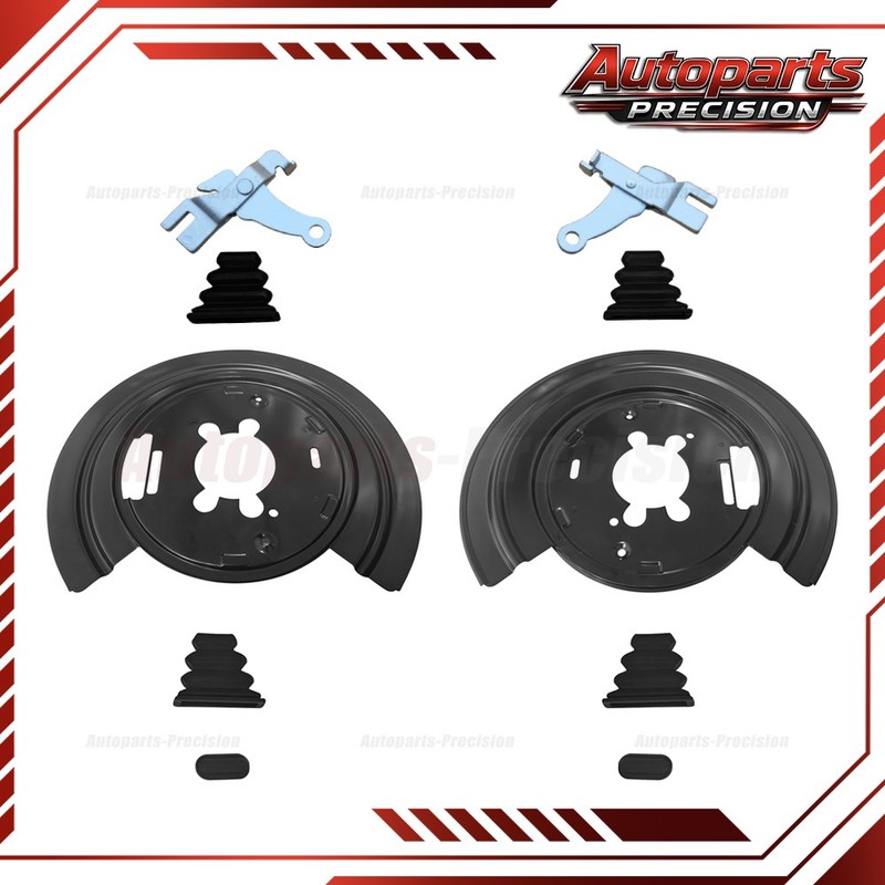 New Brake Backing Plates & Parking Brake Lever Kit For Dodge 2002-2007 Ram 1500