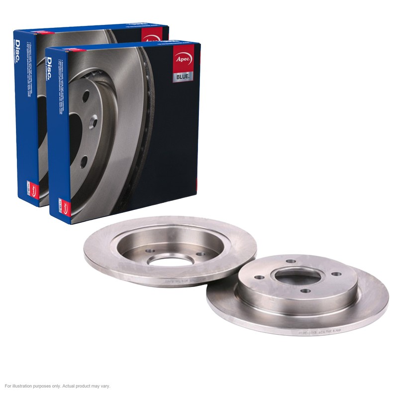 2x APEC Rear Brake Discs for FORD PUMA 1999-2002 252mm Solid SDK6086