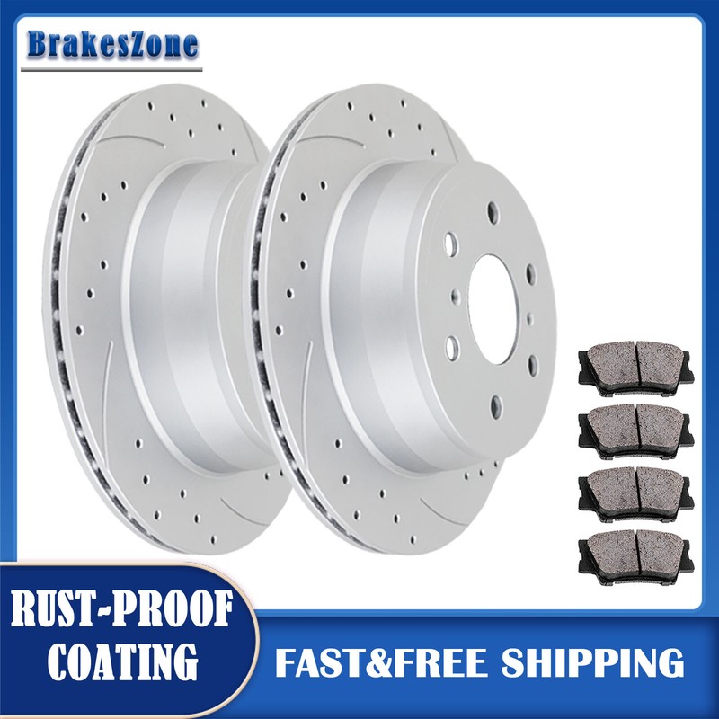 Rear Brake Rotors Ceramic Pads for Escalade Tahoe Silverado Sierra 2015-2019