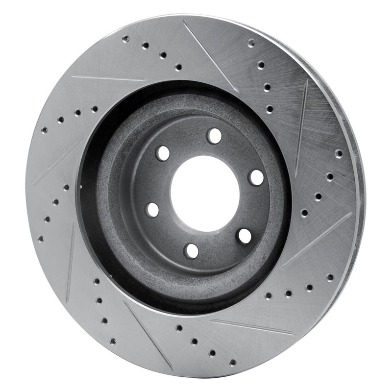 For Dodge Viper 92-02 Brake Rotor eLINE Drilled & Slotted 1-Piece Front Driver