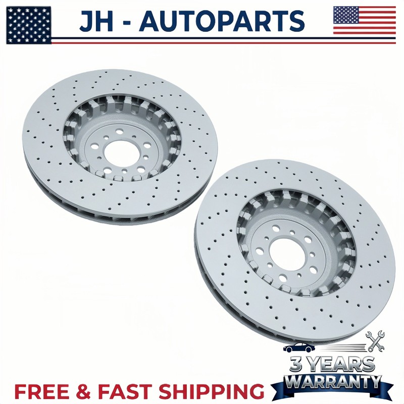 2PCS Front Vented & Drilled Disc Brake Rotors For BMW F10 F12 F13 M5 M6 gallery