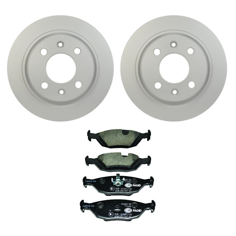 Hella Rear Rotors Low-Met Disc Brake Pad Kit For Saab 900 9000 L4 FI