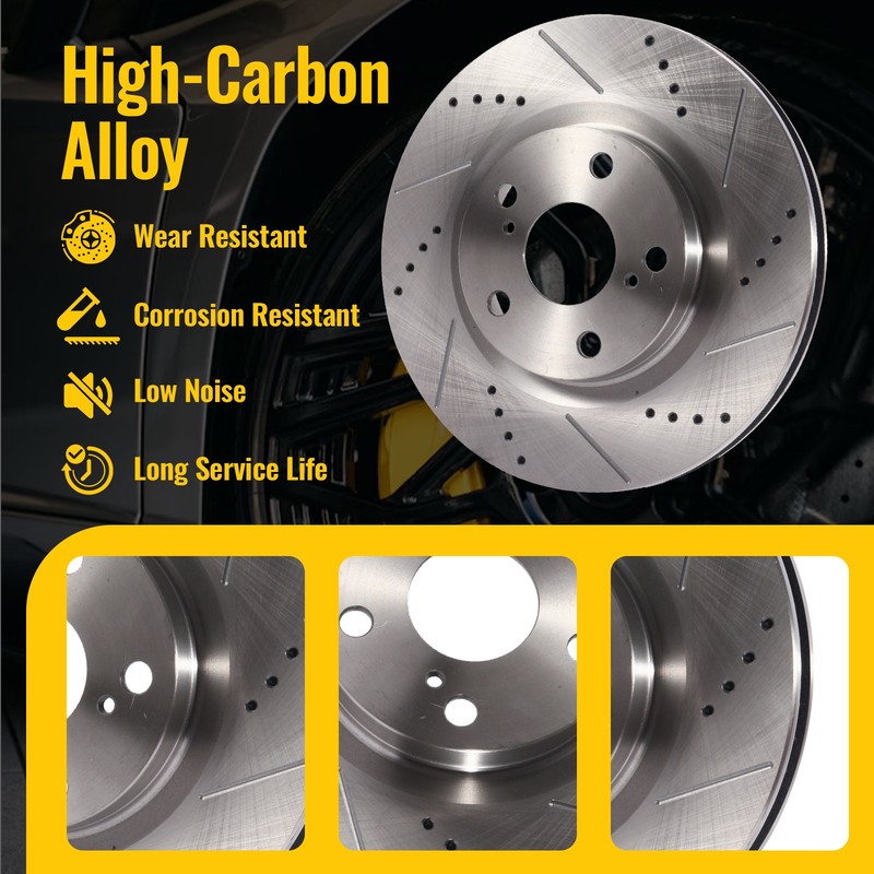 Front Drilled Rotors Brake Pads Kit for Toyota Camry Avalon Lexus ES350 ES300h gallery