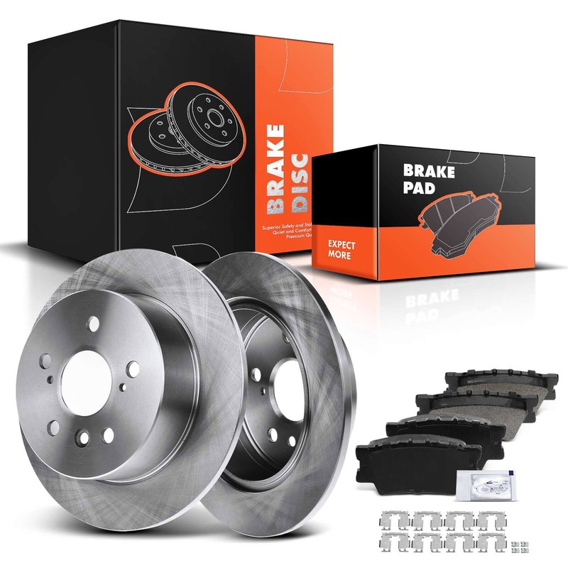 Rear Left & Right Disc Rotor & Ceramic Pads for Lexus ES350 Toyota Avalon Camry