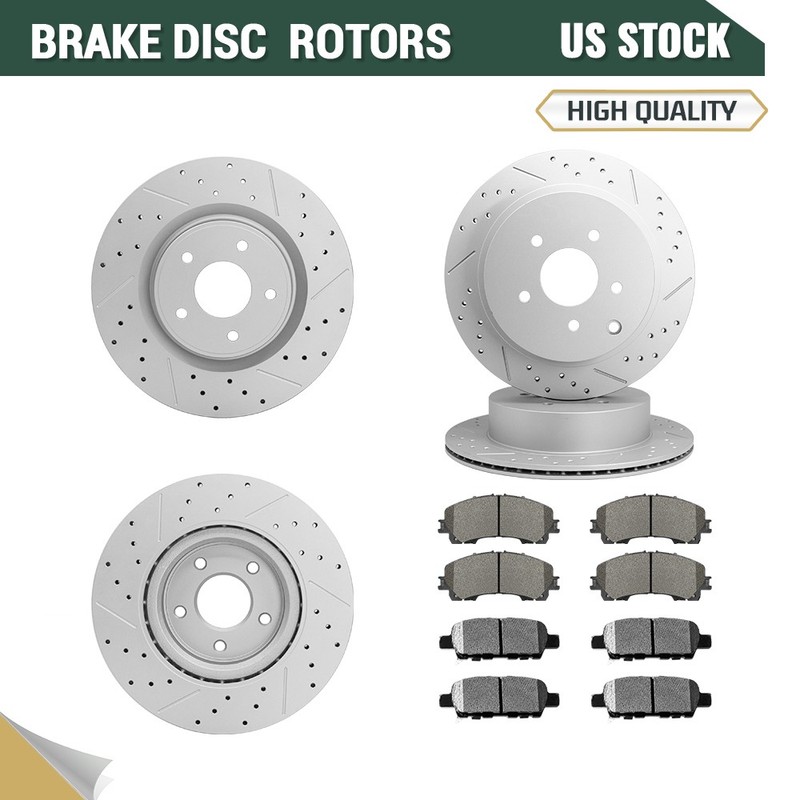 Front Rear Disc Brake Rotors & Ceramic Brake Pads for Infiniti Q50 Q60