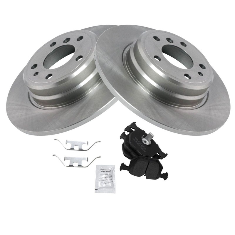 TRQ Rear Brake Pad & Rotor Kit Fits 1995-2001 BMW 740i 740iL gallery