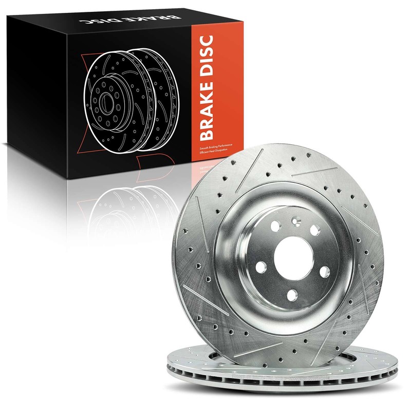 2Pcs 340mm Rear Drilled Brake Rotors for Volvo C40 Recharge 2022 2023 XC40 XC90 gallery