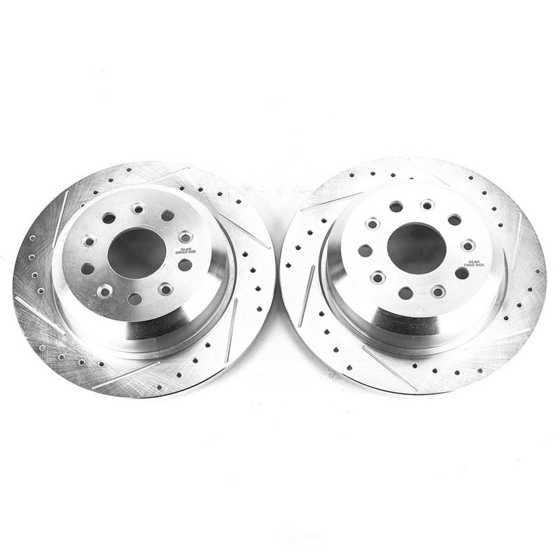 Disc Brake Rotor Set-Rear Drilled, Slotted and Zinc Plated Brake Rotor Pair