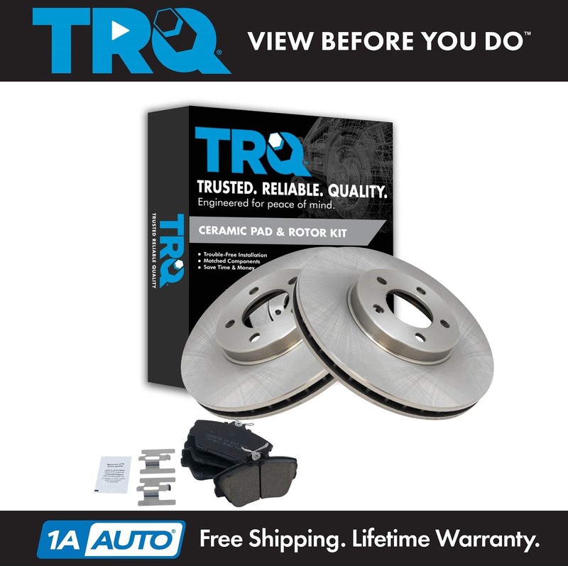 TRQ Front Disc Brake Pad & Rotor Kit Ceramic for Taurus Continental Cougar