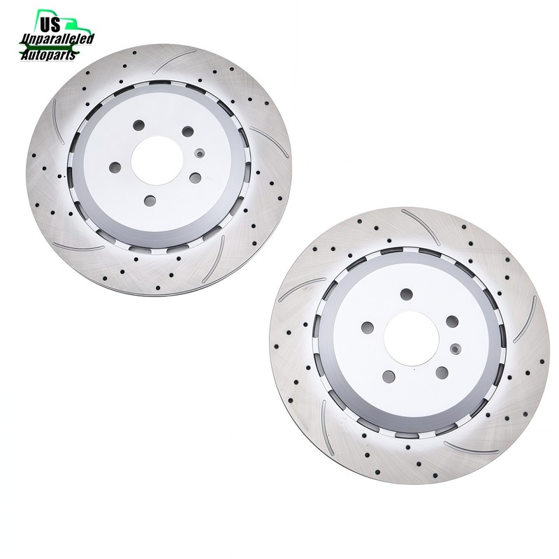 New Rear Disc Brake Rotors Left＆Right For Audi RS7 2014 2015 2016 2017 2018 4.0L