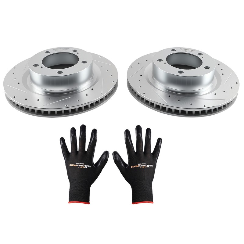 13.94 in Front Drilled & Slotted Brake Disc For Toyota Land Cruiser 2016-2021