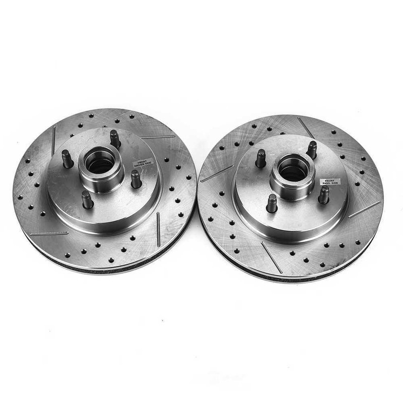 Disc Brake Rotor Set-Front Drilled and Slotted Brake Rotor Pair fits Mustang