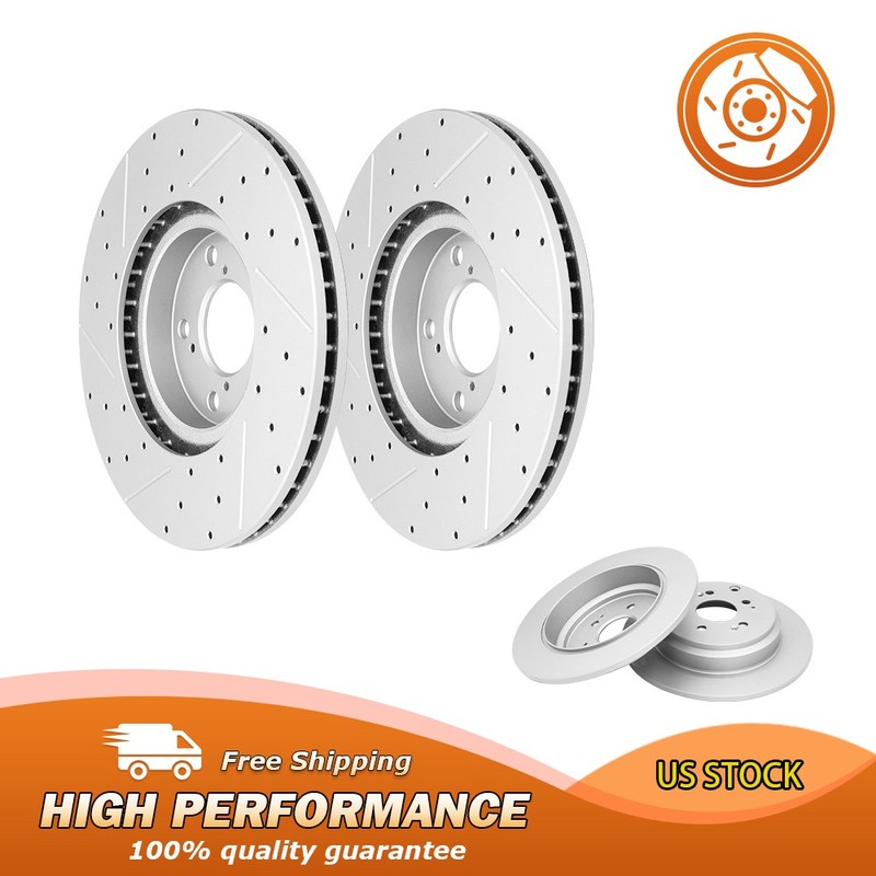 Front Rear Drilled Disc Rotors Kit for 2009 – 2013 Honda Pilot Acura MDX ZDX