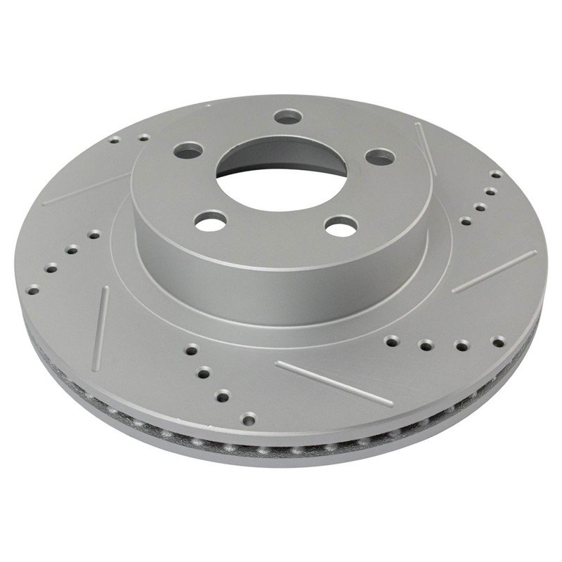 TRQ Performance Brake Rotor Drilled & Slotted G-Coated Front Pair Kit gallery