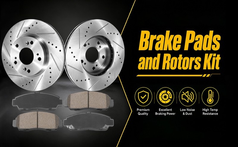 Front Drilled Disc Rotors Ceramic Brake Pads for Acura CSX Honda Accord Civic gallery