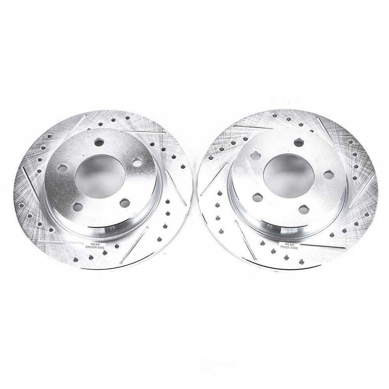 Disc Brake Rotor Set-Rear Drilled, Slotted and Zinc Plated Brake Rotor Pair