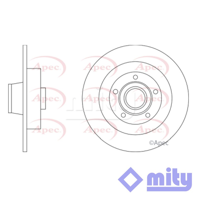 Fits Renault Scenic 2016- Grand Scenic 2016- Megane 2016- Brake Disc Rear Mity