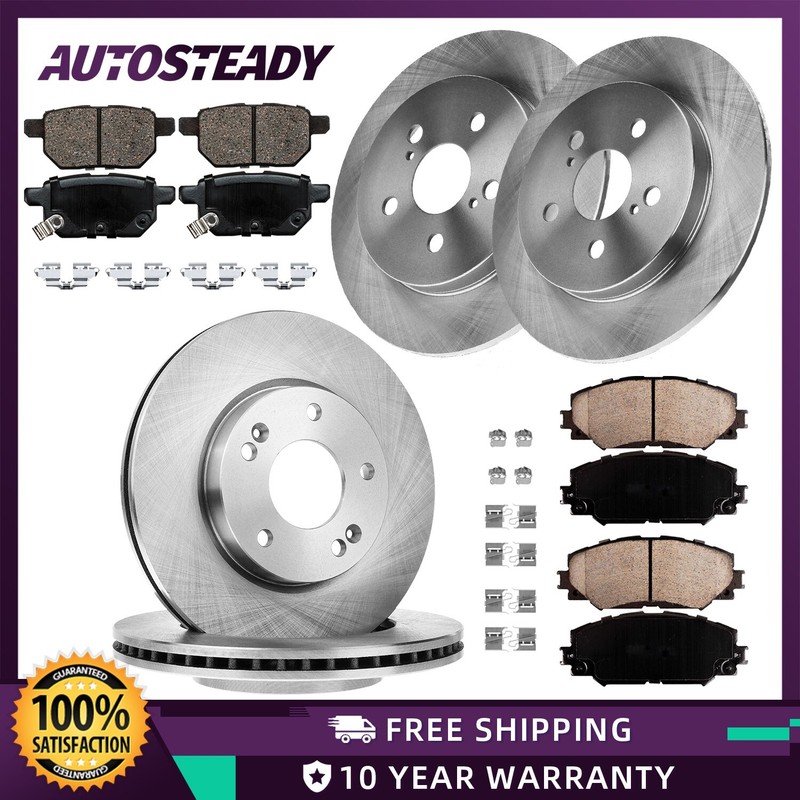 Front Rear Disc Rotors Brake Pads for 2009 – 2014 Matrix 2009 – 2019 Corolla