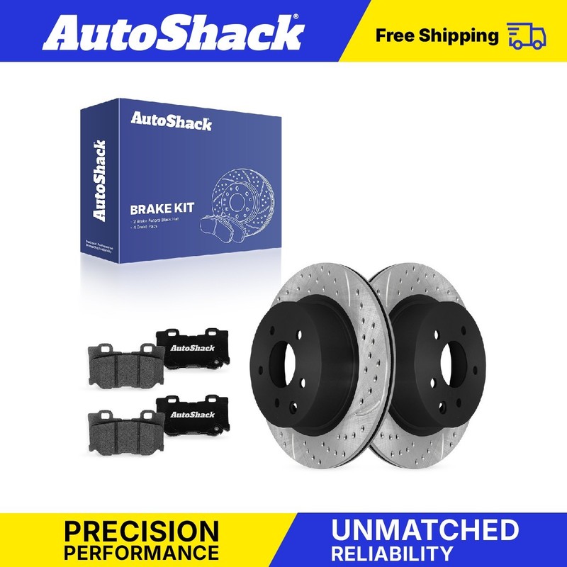 Rear Drilled Slotted Brake Rotors Ceramic Pads for Nissan, 370Z 2009-2017