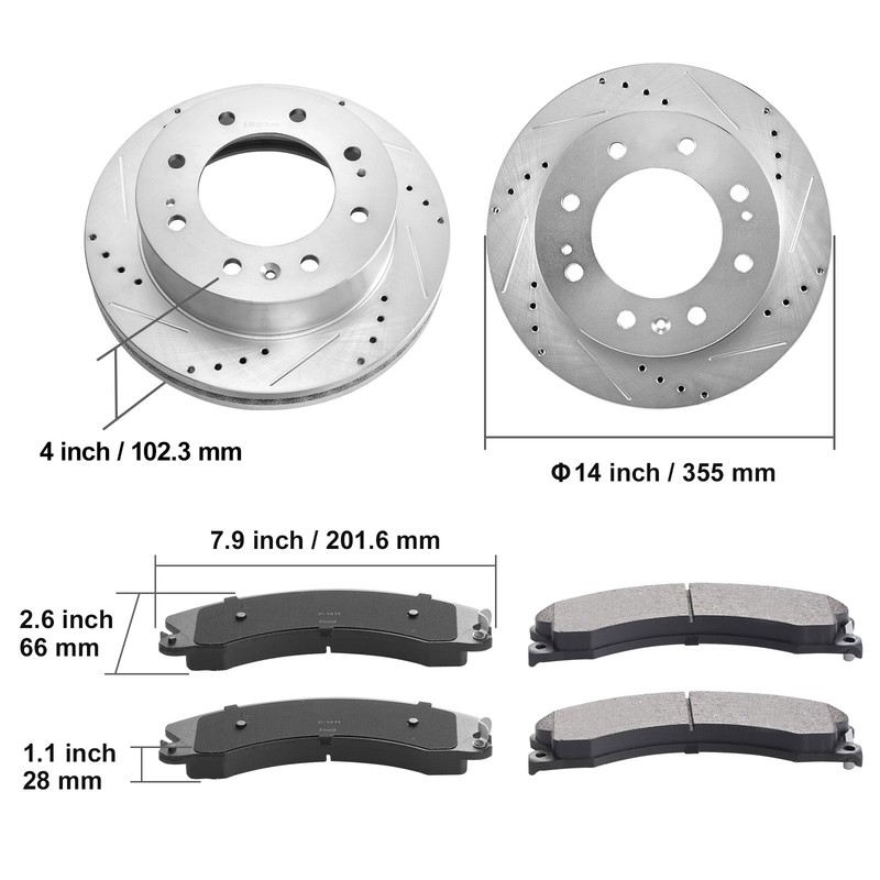 Uimoso Front Ceramic Brake Rotor Pad Kit for 11-2019Silverado Sierra 2500/3500HD gallery