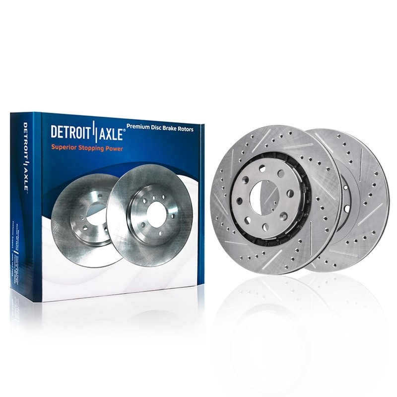Front and Rear Drilled Slotted Rotors Ceramic Brake Pads for Chevrolet Spark EV gallery