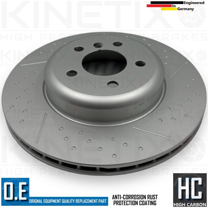 FOR BMW 335i F30 F31 M SPORT DIMPLED GROOVED REAR BRAKE DISCS TEXTAR PADS 345mm gallery