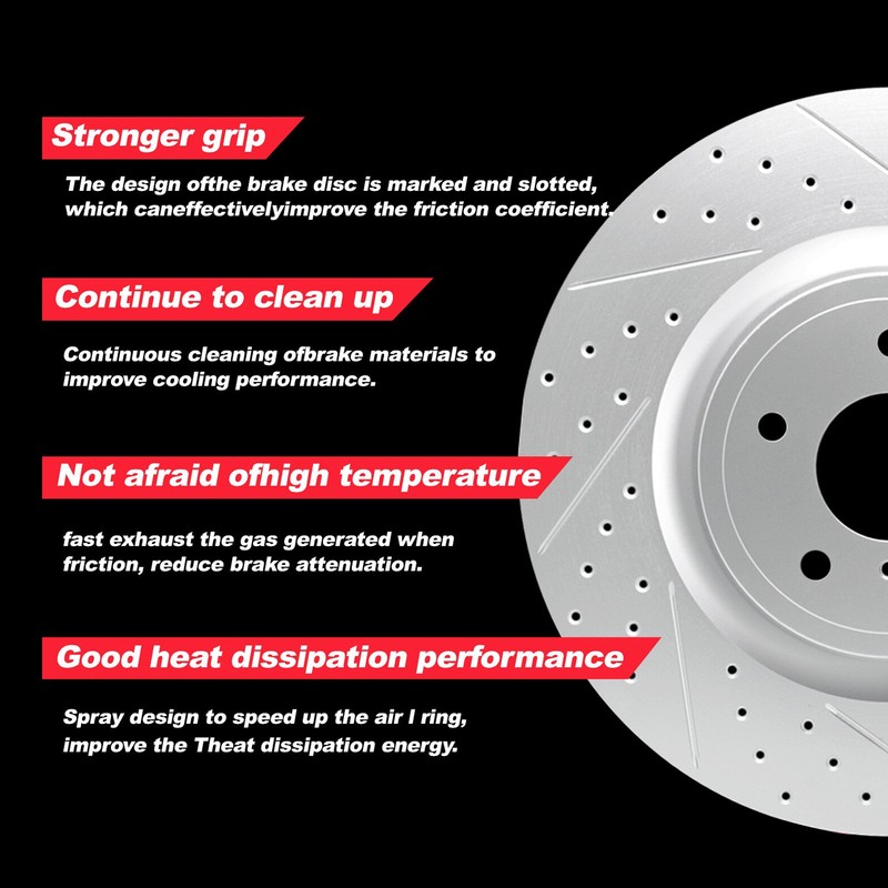 5 LUG Rear Disc Brake Rotors Ceramic Pads for 2017-2019 Ford Escape 316mm FWD gallery