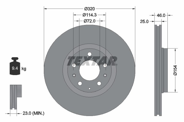Textar 92166300 Brake Disc for Mazda gallery