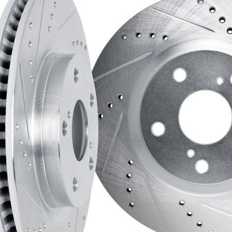 For BMW 540i 1997-2003 Rotor Set Front | Silver | Vented | Drilled and Slotted gallery